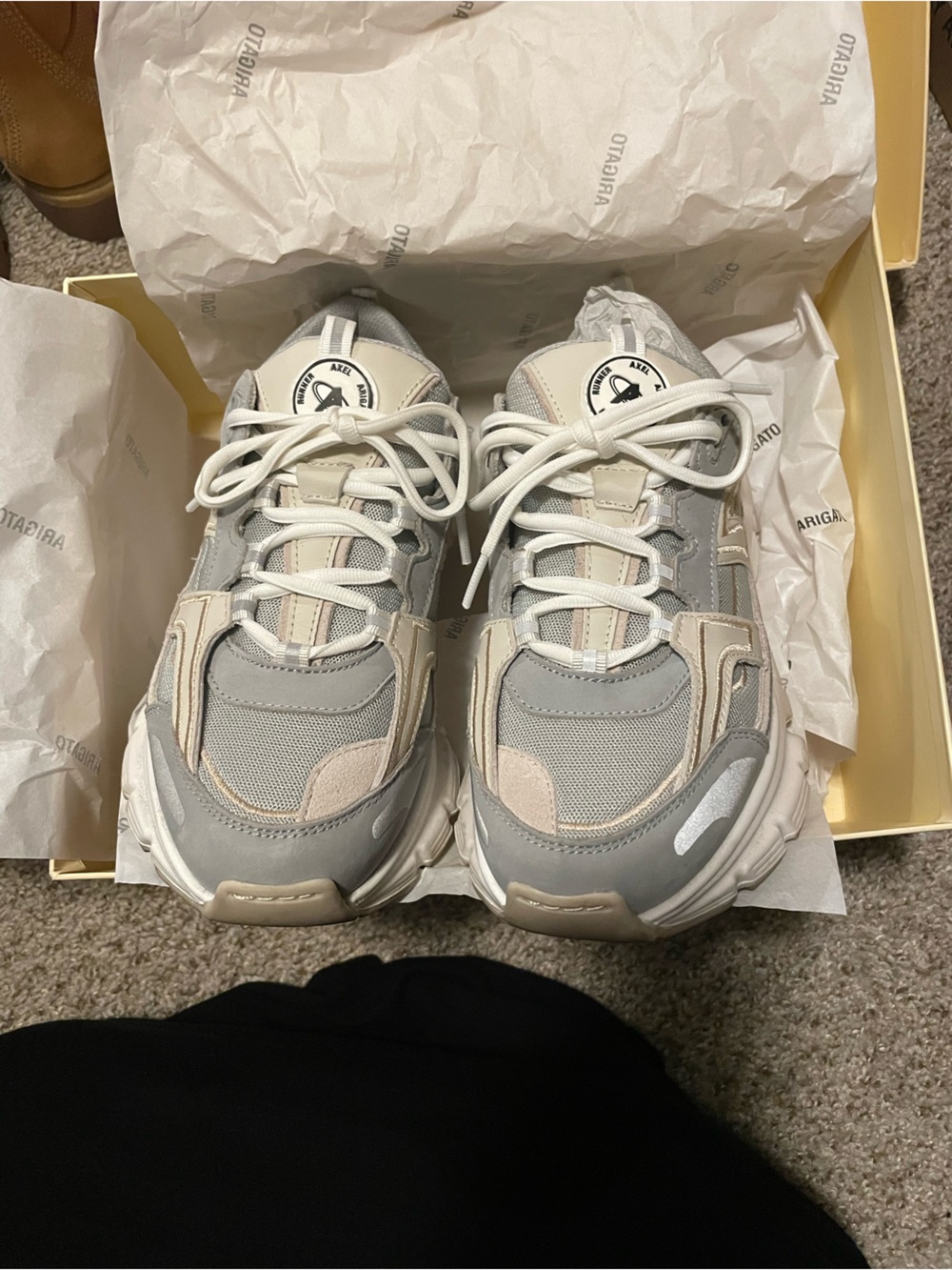 Axel Arigato Gray and Beige Chunky Sneakers